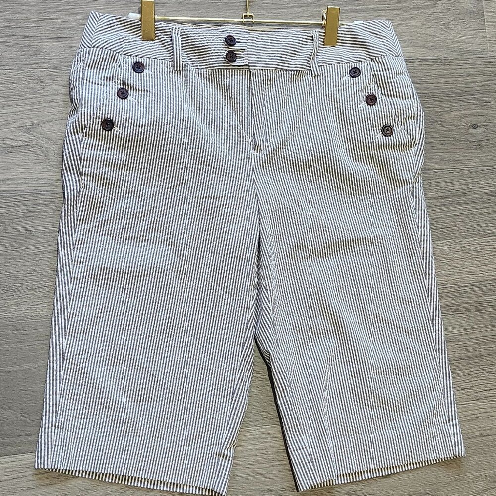 VTG 90'S CAROLE LITTLE SEERSUCKER BERMUDA SHORTS SZ 8